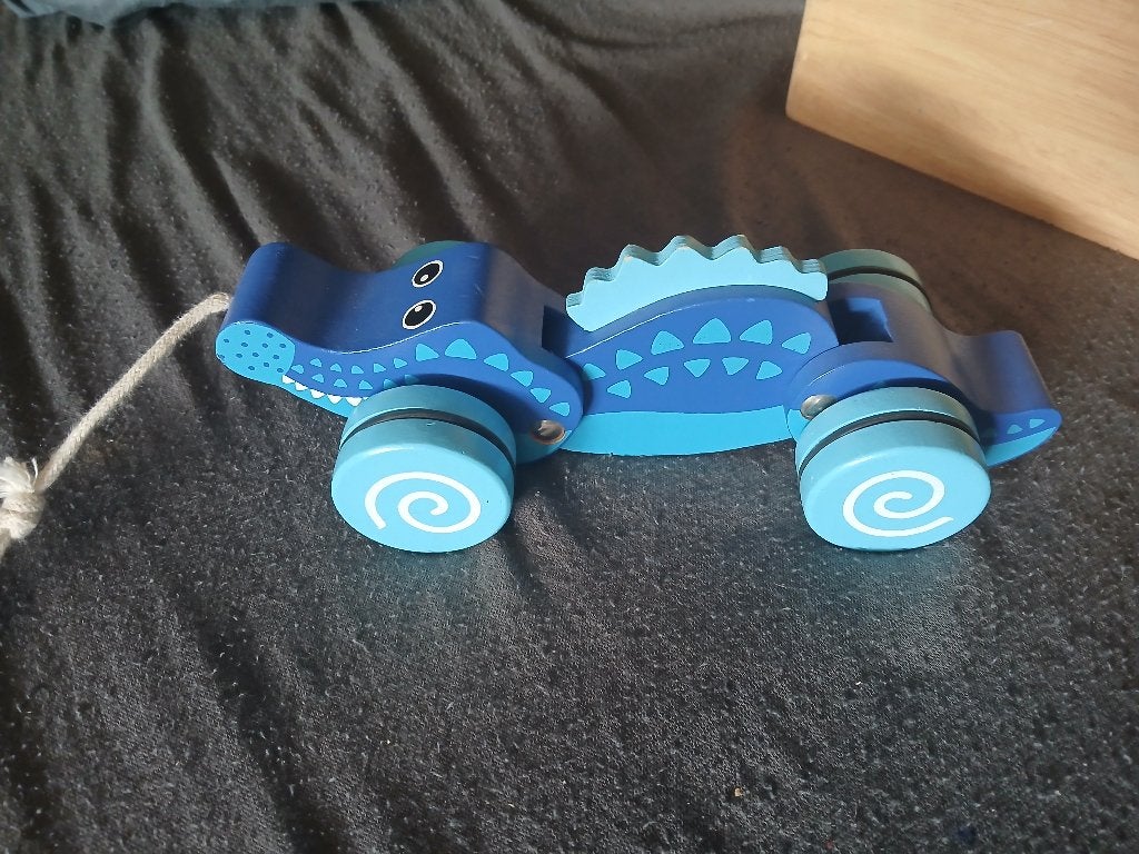 Houten trekpop draak, Ophalen, Zo goed als nieuw, Duw- of Trekspeelgoed