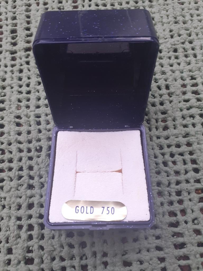 Mooi blauw ringdoosje met glittereffect, Sieraden, Tassen en Uiterlijk, Ringen, Kunststof, Blauw, Ophalen of Verzenden, Zo goed als nieuw
