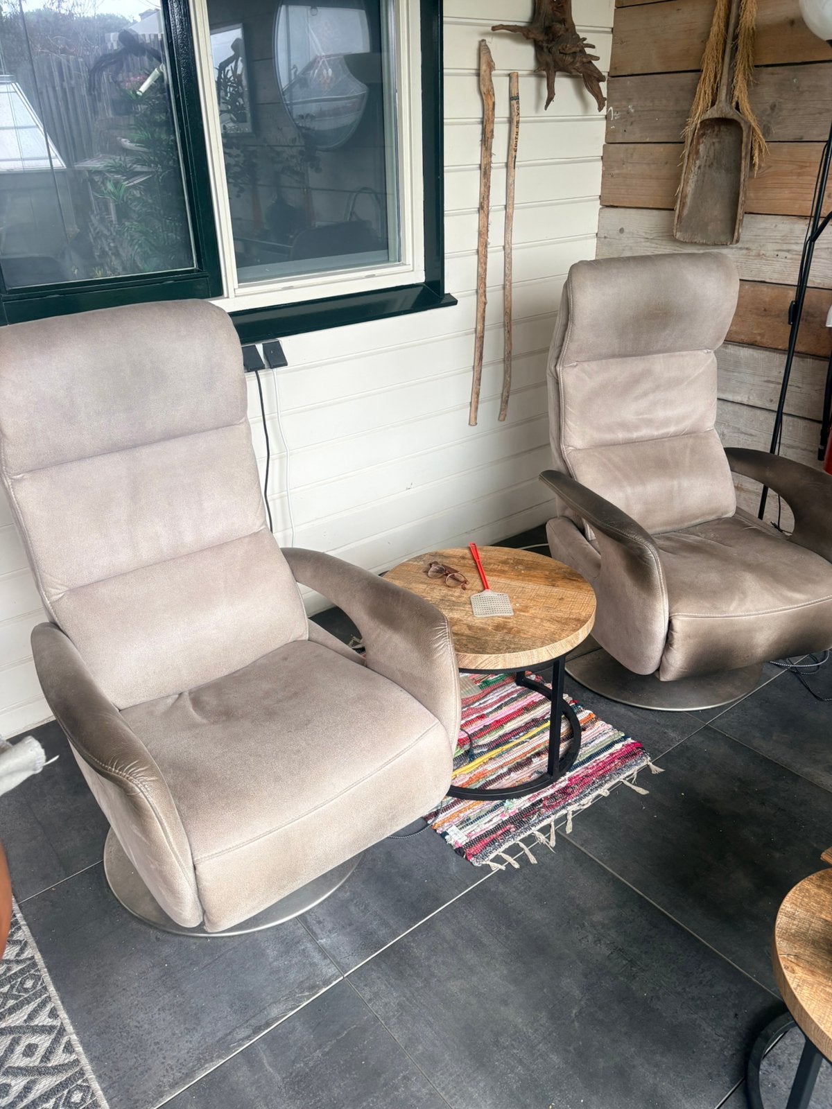 2 verstelbare Hukla relaxstoelen, Ophalen, Gebruikt, 75 tot 100 cm, 75 tot 100 cm