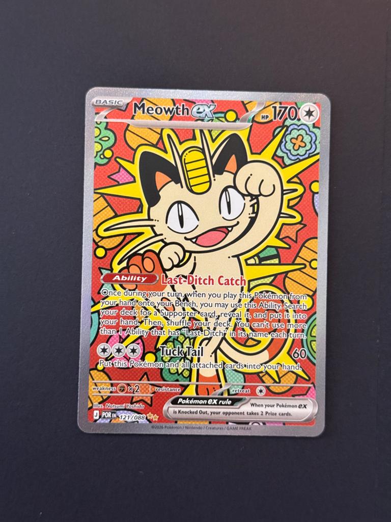 Meowth EX 121/088, Ophalen of Verzenden, Nieuw, Losse kaart