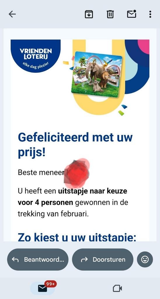 4 kaartjes uitstap naar keuze Vriendenloterij t/m 30 juni, Drie personen of meer, Ticket of Toegangskaart