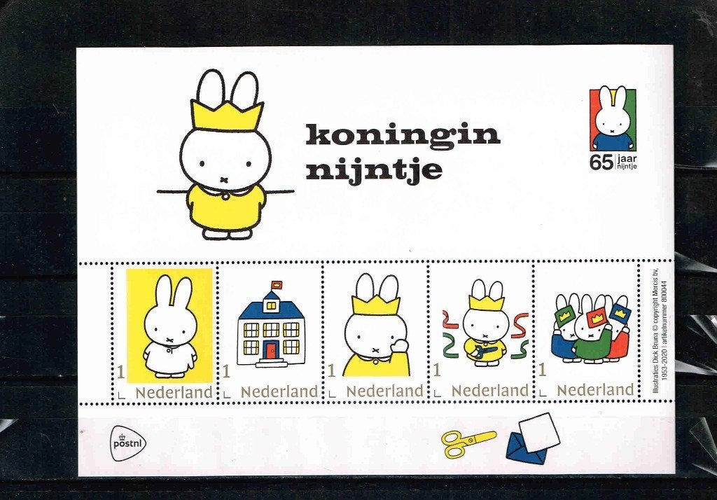 Koningin Nijntje vel 5 persoonlijke zegels /20b14, Verzenden, Na 1940, Postfris