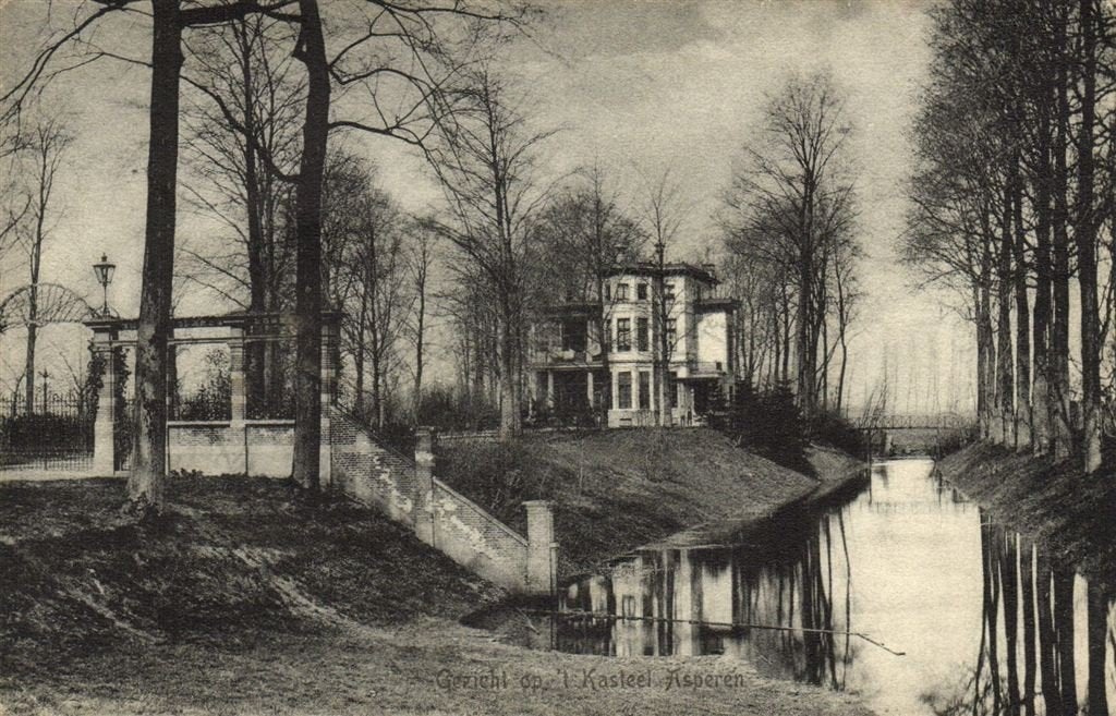 Gezicht op t kasteel Asperen - 1907 gelopen, Verzamelen, Verzenden, Voor 1920, Gelopen, Gelderland