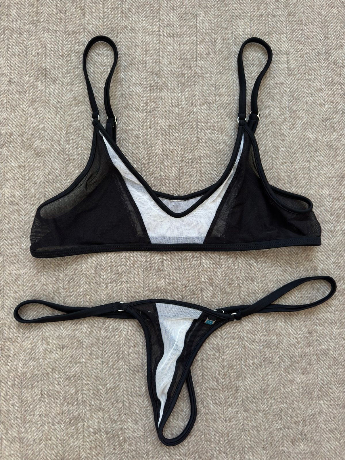 Microminimus Reckless Noir Bikini Crop Top/Thong, Kleding | Dames, Ophalen of Verzenden, Zo goed als nieuw, Zwart, Bikini