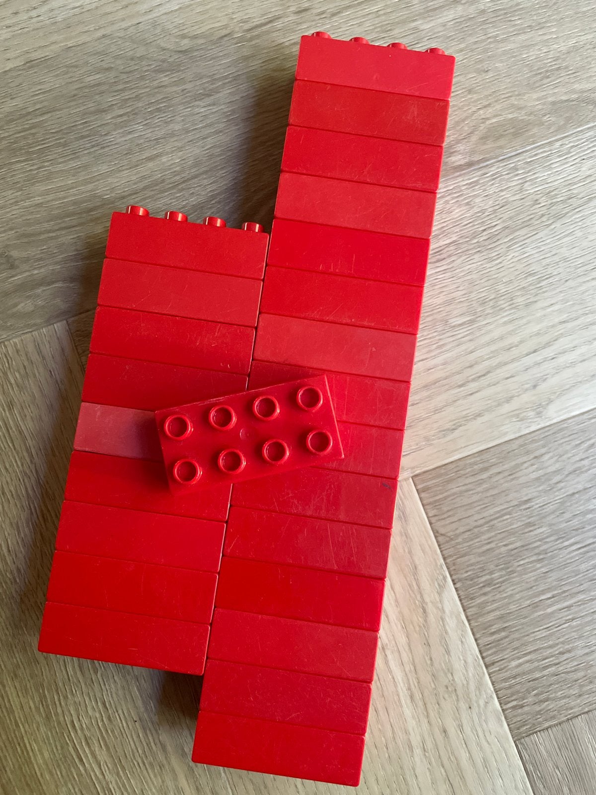 Lego Duplo blokjes rood met 8 noppen, Ophalen of Verzenden, Gebruikt, Losse stenen, Duplo
