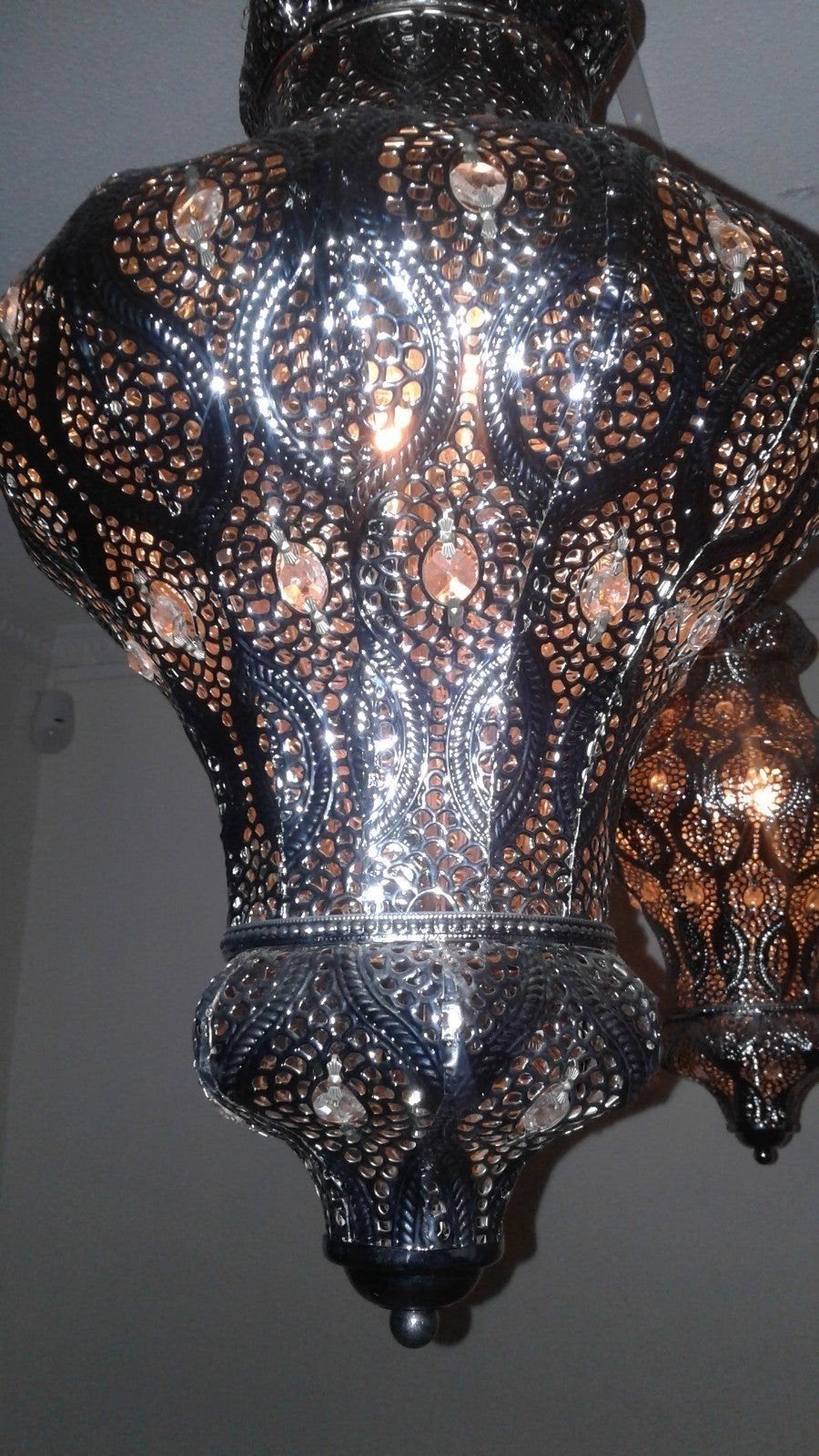 Marokkaanse hanglampen, Hanglampen,Oosterse lamp, lampenset, Ophalen, Overige fittingen, Zo goed als nieuw, Metaal