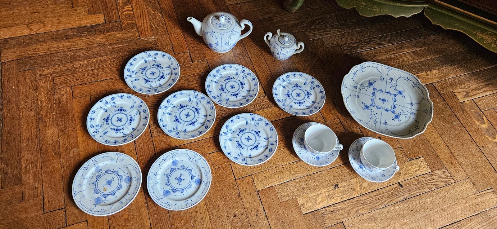 Antiek porseleinen theeservies – Friesisch Blau, Ophalen of Verzenden