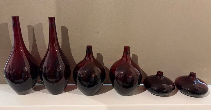 IKEA Salong vazen (7 stuks) - Johanna Jelinek - Bloedrood, Ophalen of Verzenden, Glas