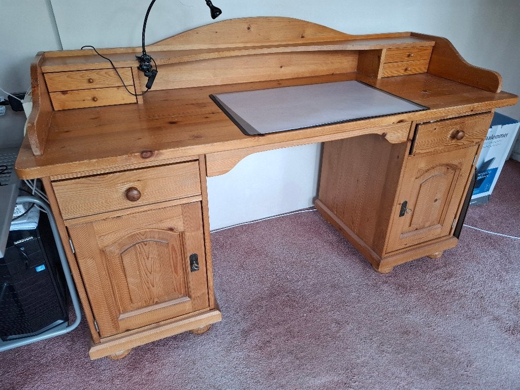bureau, Huis en Inrichting, Bureaus, Gebruikt, Hout, Demontabel, Ophalen
