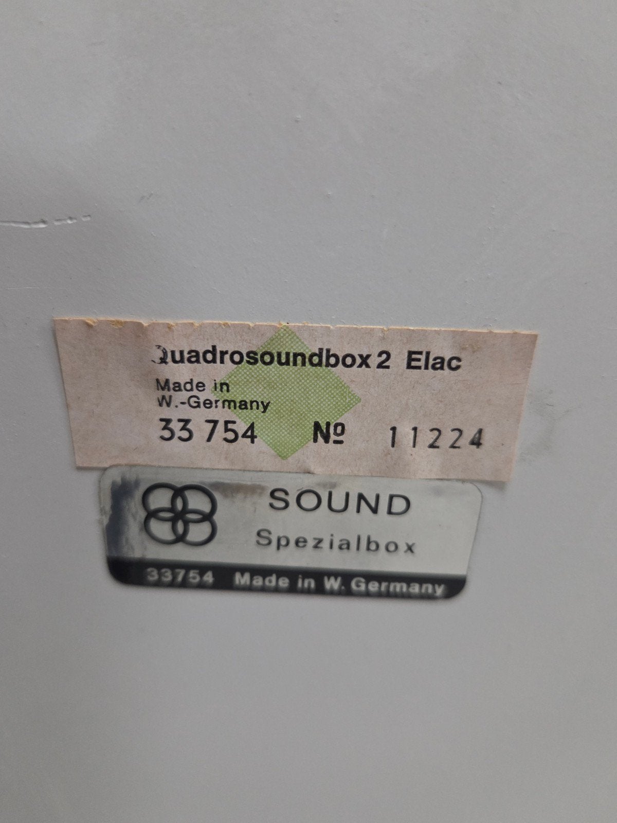 Elac Quadrosoundbox 2 - Vintage Speaker uit W.-Duitsland, Ophalen, Gebruikt, Boekenplank luidspreker, Overige merken