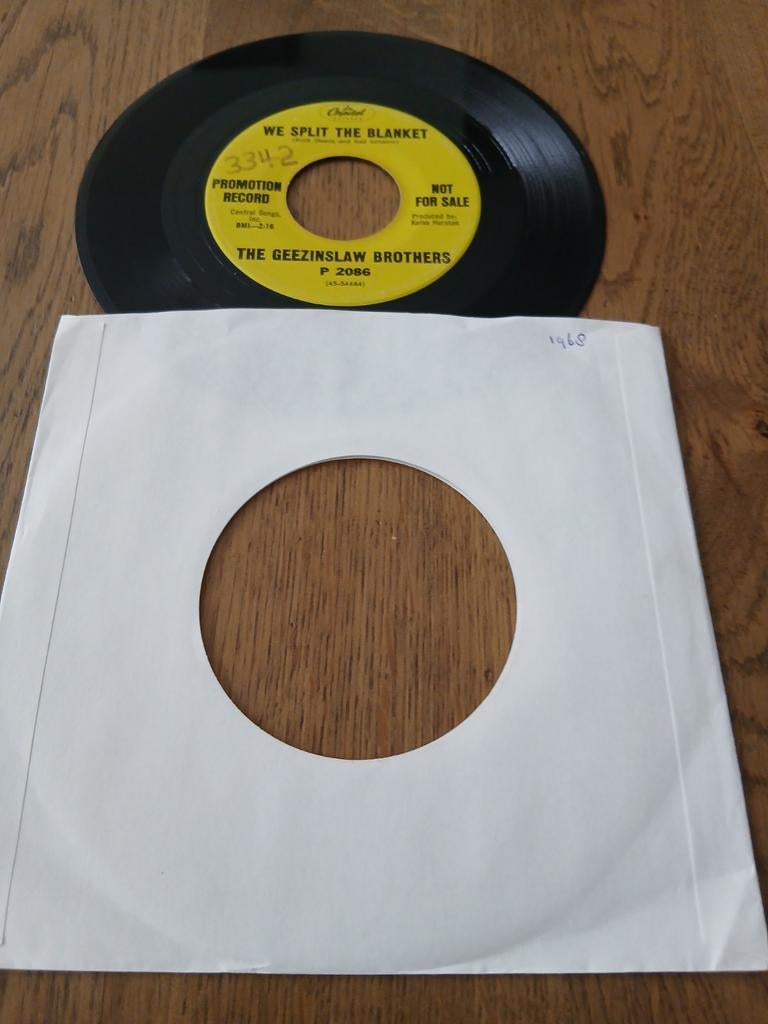 VINYL SINGLE  THE GEEZINSLAW BROTHERS 1968, Ophalen of Verzenden, Zo goed als nieuw, Country en Western