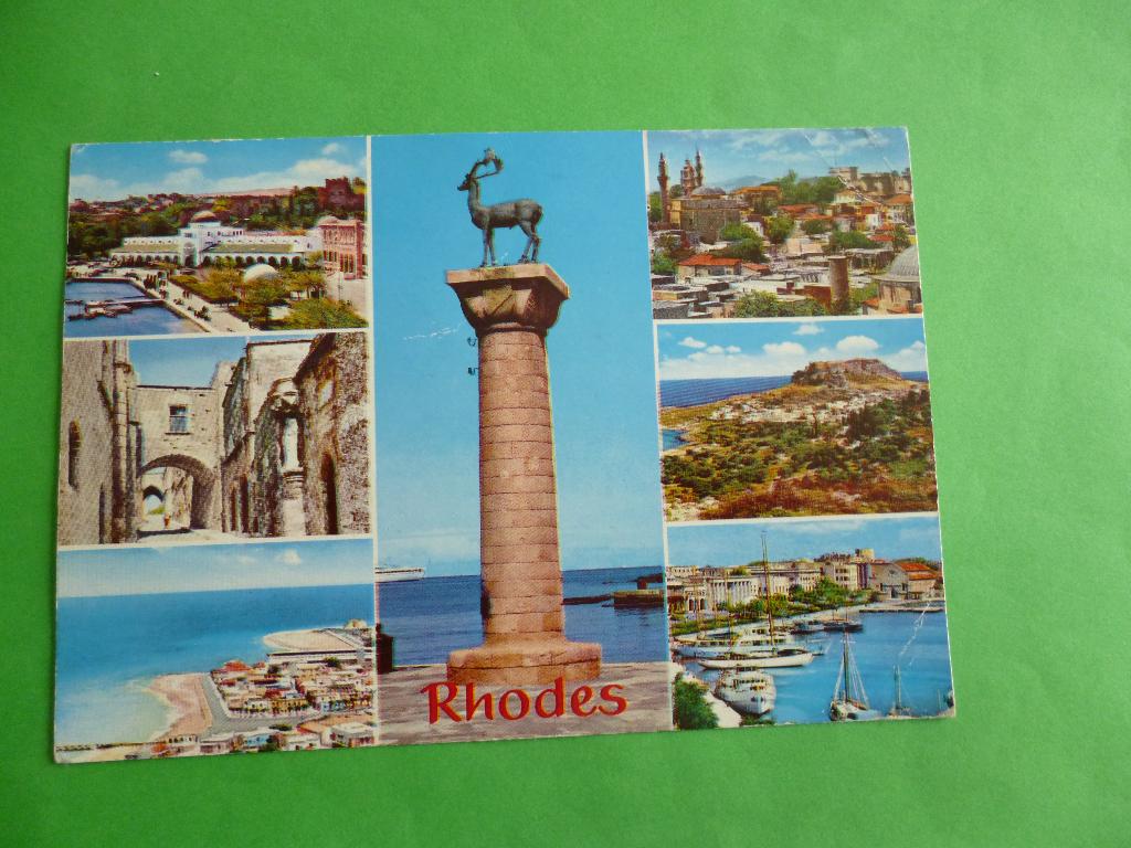 ansichtkaart Rhodes 7-luik Griekenland, Ophalen of Verzenden, 1960 tot 1980, Gelopen, Overig Europa