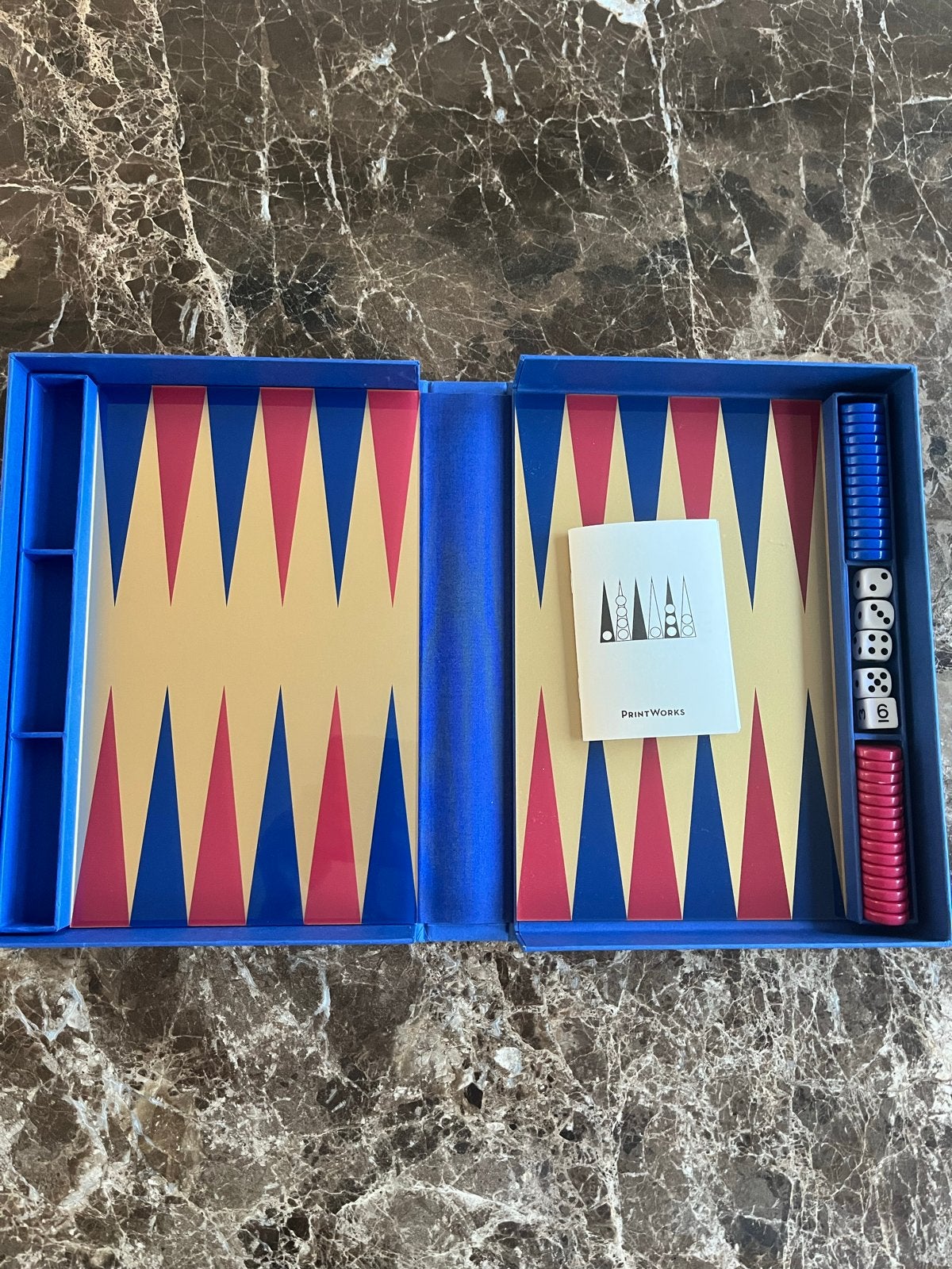 Backgammon Reisspel - Compact en Stijlvol, Een of twee spelers, Ophalen of Verzenden, Zo goed als nieuw, Reisspel