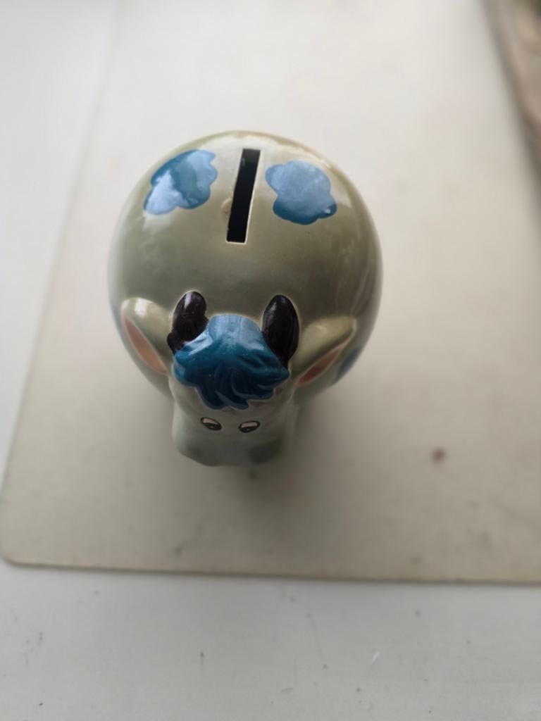 Leuke spaarpot in de vorm van een koe, Ophalen of Verzenden, Gebruikt, Steen, Aardewerk of Keramiek, Dier
