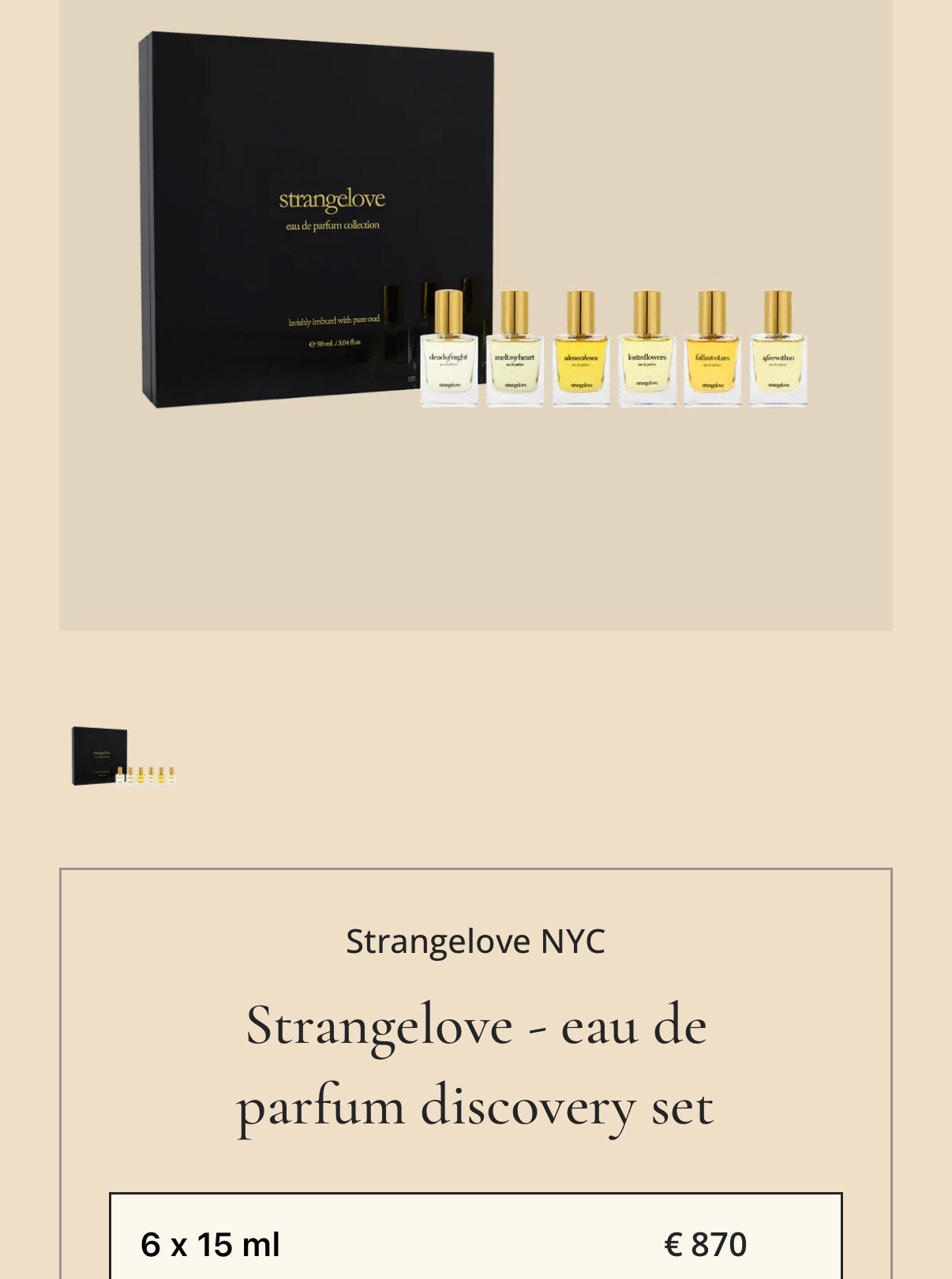 Strangelove - eau de parfum discovery set 6x15 ml, Ophalen of Verzenden, Nieuw