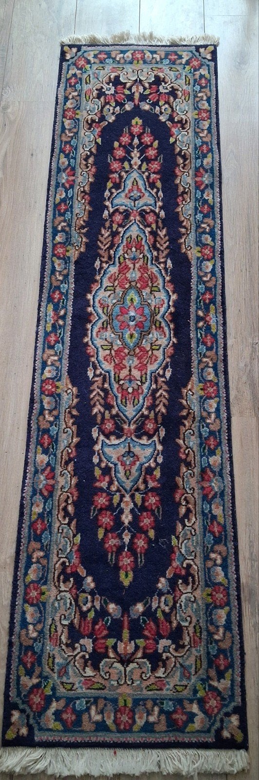 Antieke Handgeknoopte Perzische Loper Sarough - 190 x 45 cm, Minder dan 50 cm, Ophalen of Verzenden, Zo goed als nieuw, X