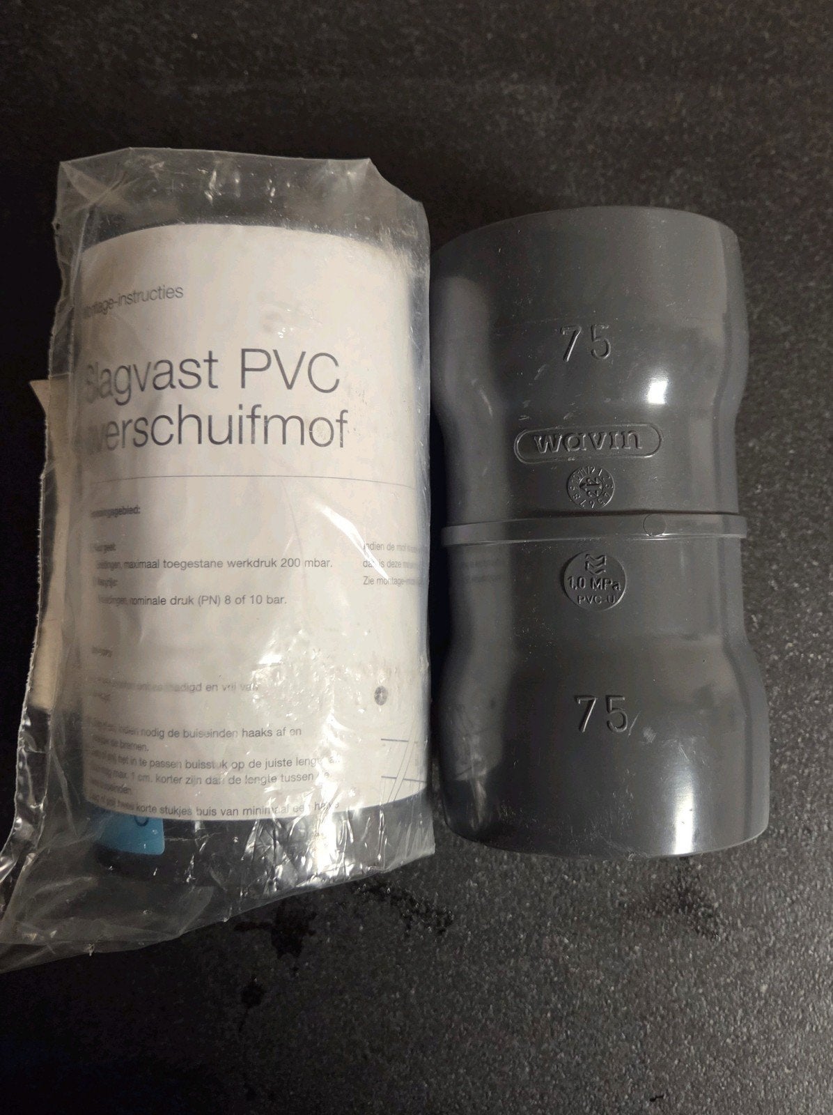 Wavin PVC-U overschuifmof 75mm PN10 (2 stuks), Afvoer, Pvc, 60 tot 80 mm, Ophalen of Verzenden