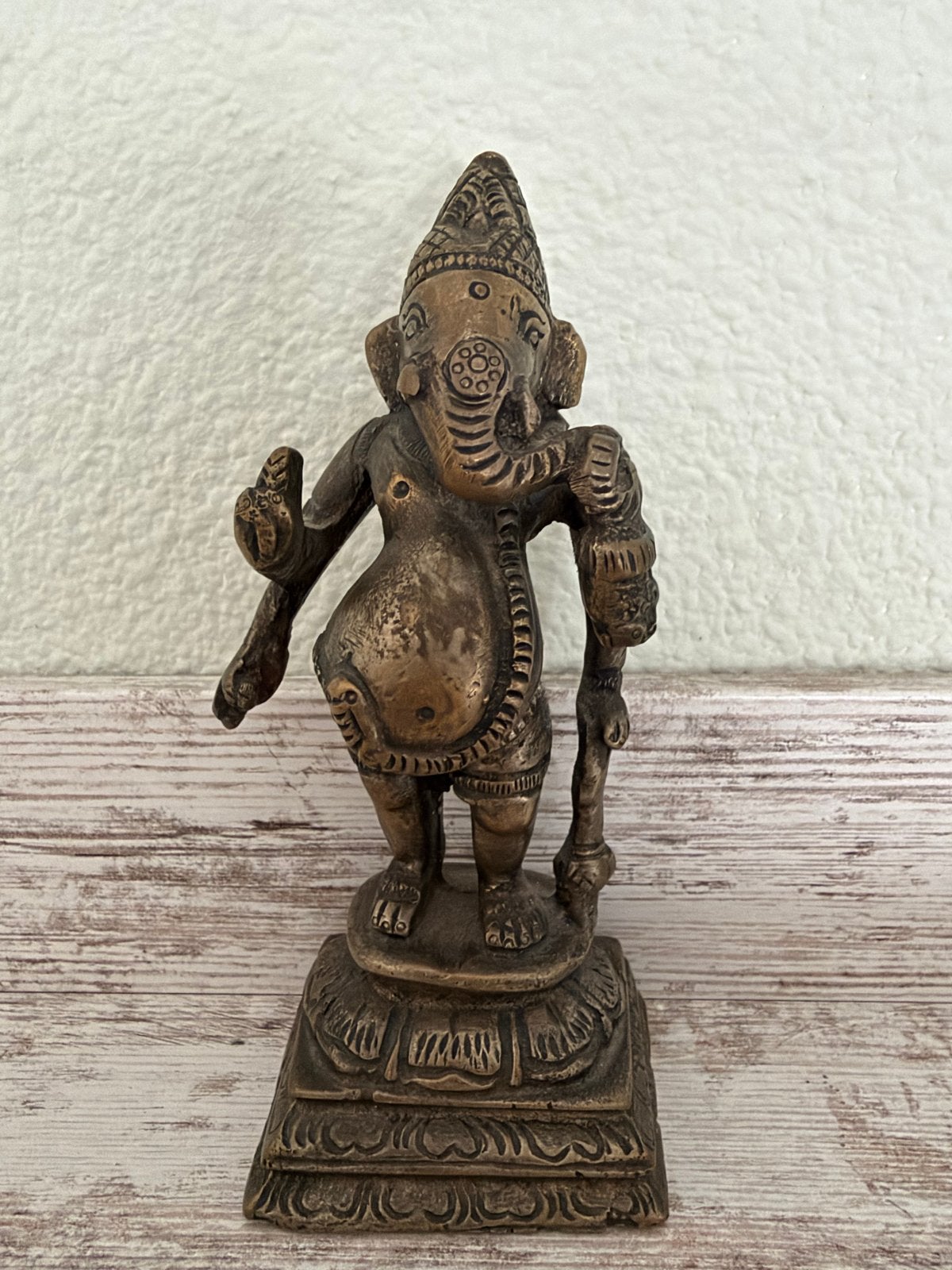 Vintage Ganesha Beeld, Minder dan 20 cm, Ophalen of Verzenden, Gepatineerd, Beeld