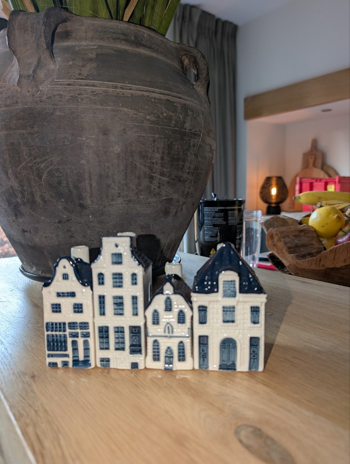 Delfts Blauw Grachtenpandjes Set - Keramiek, Huis en Inrichting, Meerkleurig, Ophalen of Verzenden, Steen/keramiek, Klassiek