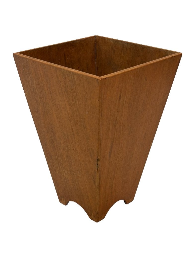 Vintage plantenbak in hout geometrisch design minimalist, Vintage, Kunststof, Gebruikt, Minder dan 30 cm