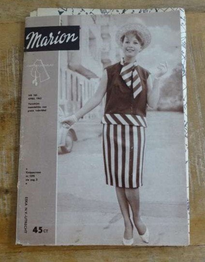 Marion zelfmaakmode nr. 165 april 1962 vintage retro mode, Verzenden, Zo goed als nieuw, Vrouw, Marion