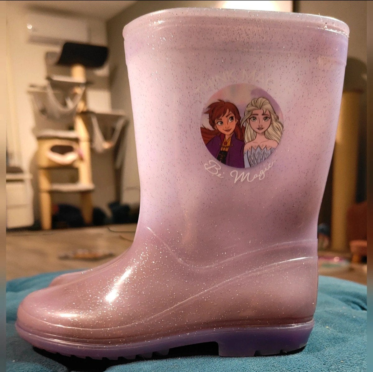 Lila/paarse regenlaarsjes Frozen maat 28, Ophalen of Verzenden, Zo goed als nieuw, Meisje, Laarzen
