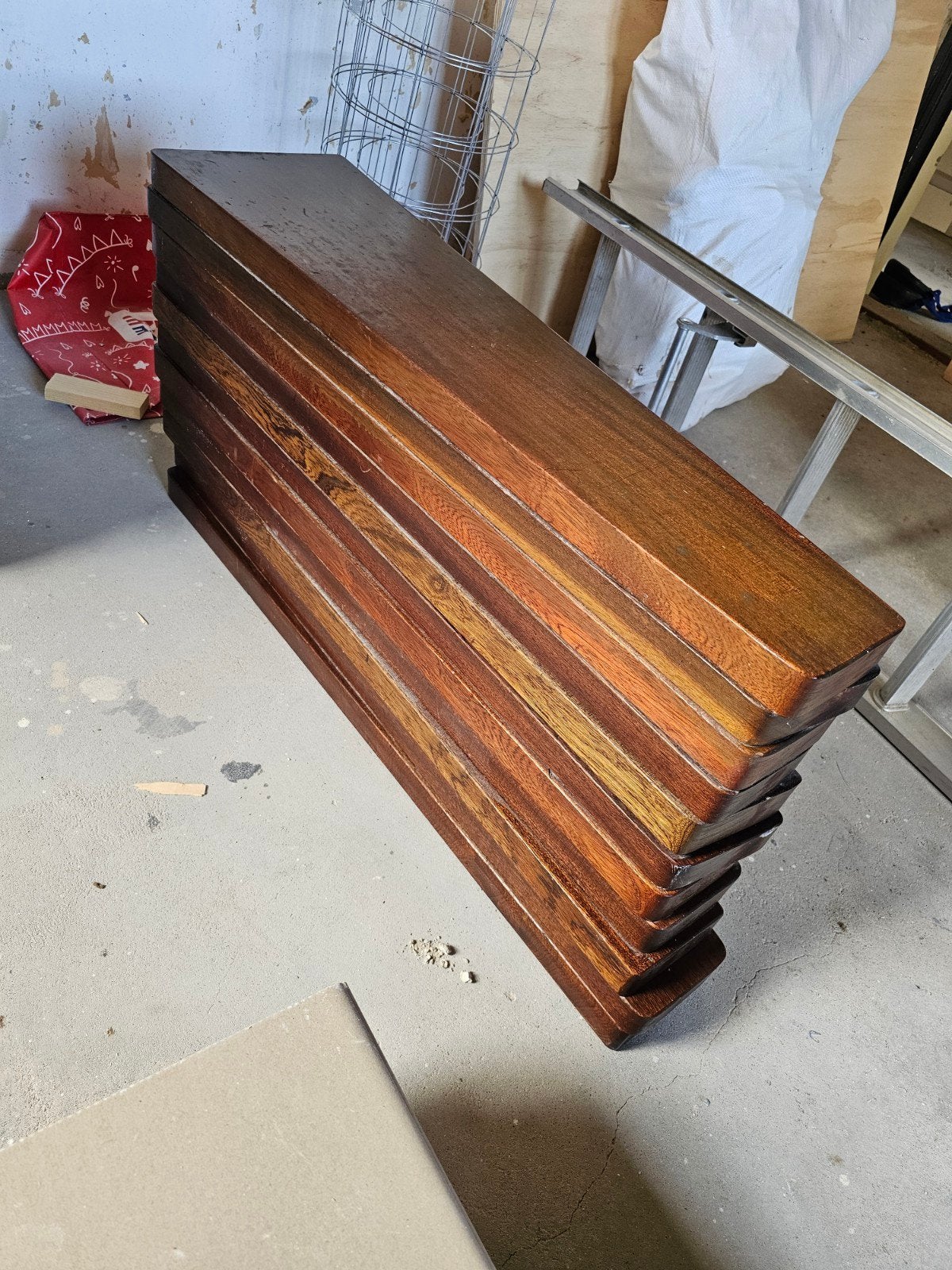 Vintage houten traptreden, 11 stuks., Ophalen