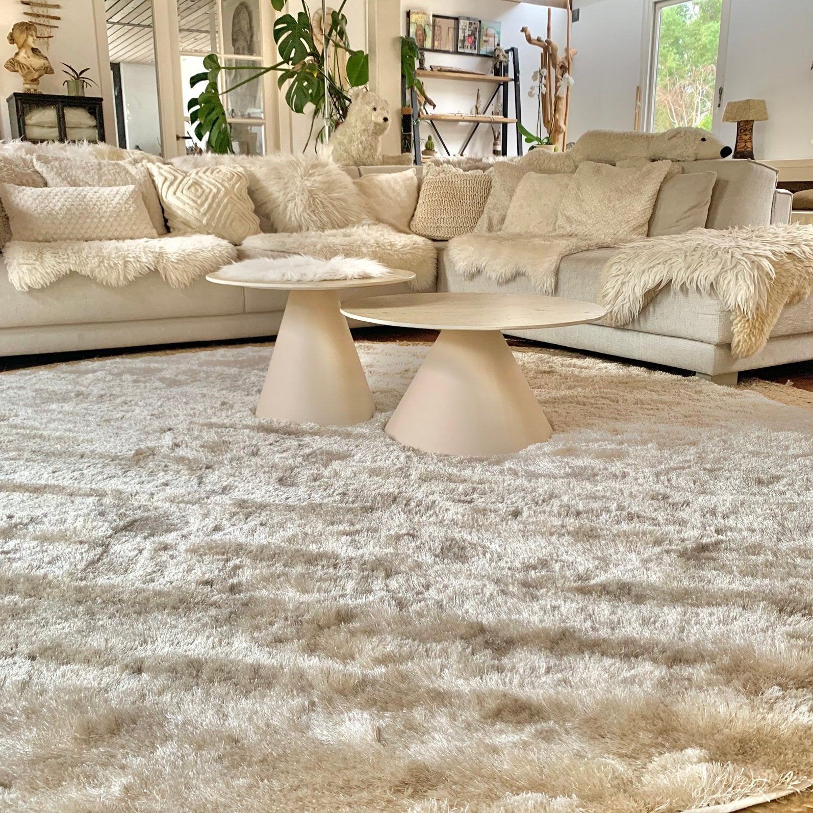 MINDER DUUR!! - glorious xxl vloerkleed - fotoshoot, Ophalen, Beige, Rond, 200 cm of meer