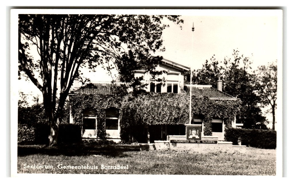 Sexbierum, Gemeentehuis Barradeel, Verzenden, 1940 tot 1960, Gelopen, Friesland