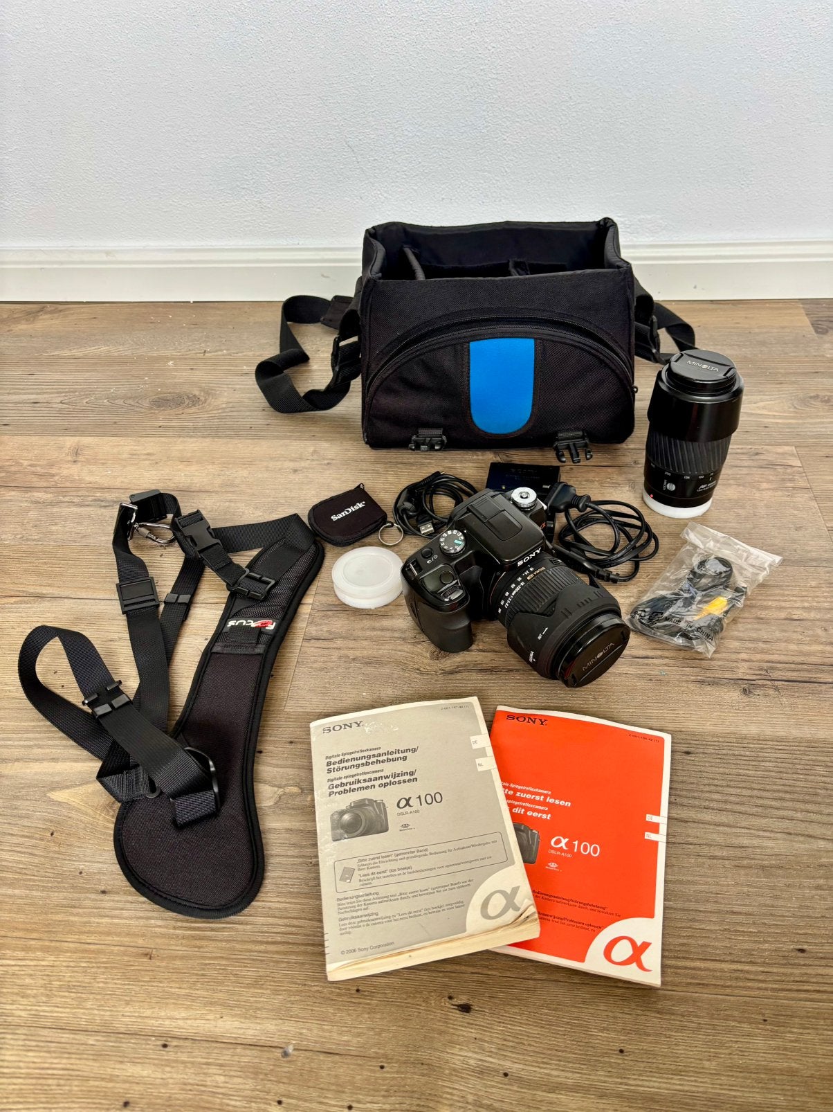 Complete Sony Alpha α100 DSLR set, Audio, Tv en Foto, Fotocamera's Digitaal, Ophalen, Gebruikt, Sony, 8 keer of meer