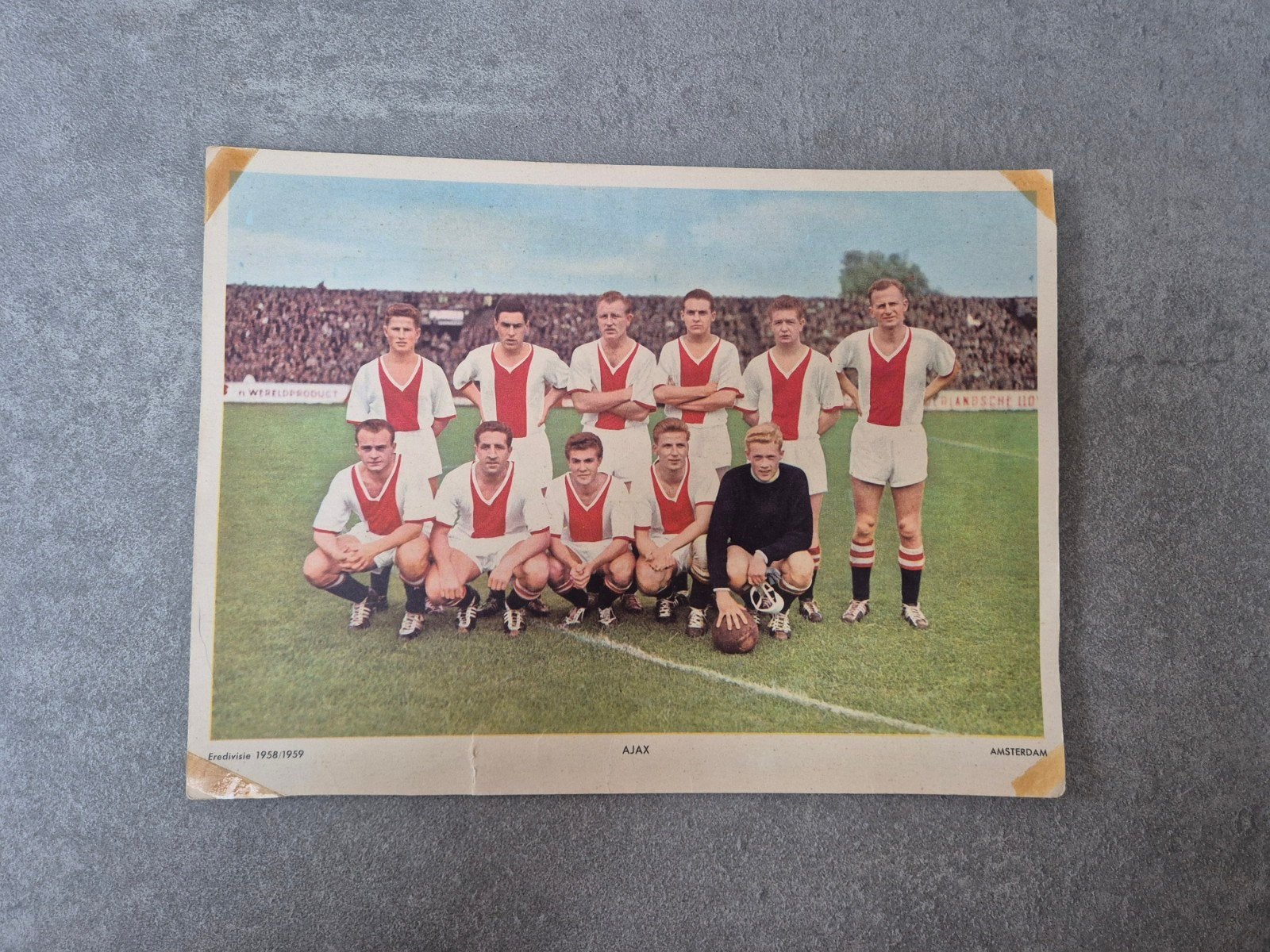 Voetbalplaat Esso 1958/59 Ajax, Ophalen of Verzenden, Ajax, Poster, Plaatje of Sticker