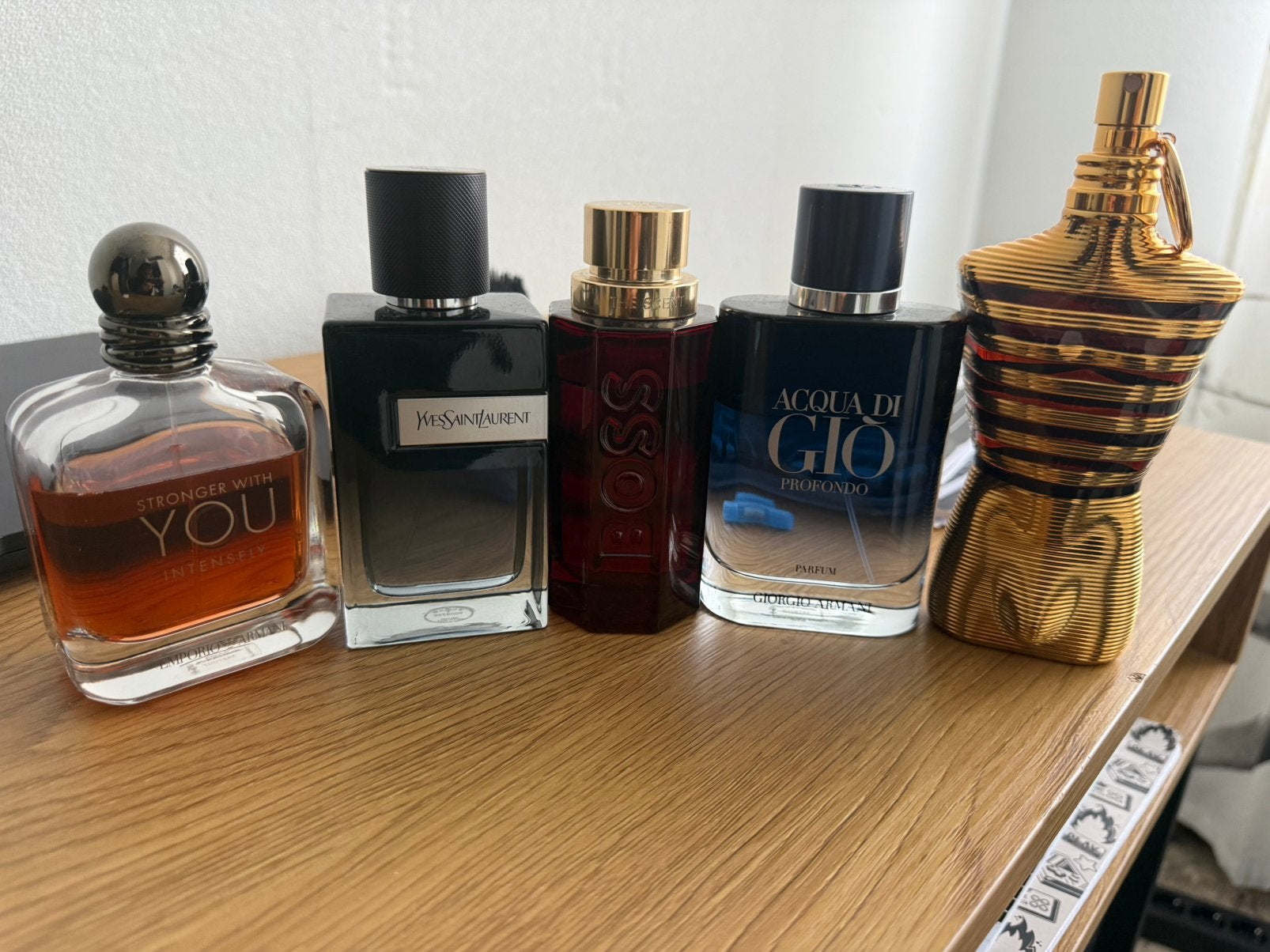 5x Luxe Herenparfum | Armani, YSL, JPG & Hugo Boss, Ophalen, Zo goed als nieuw