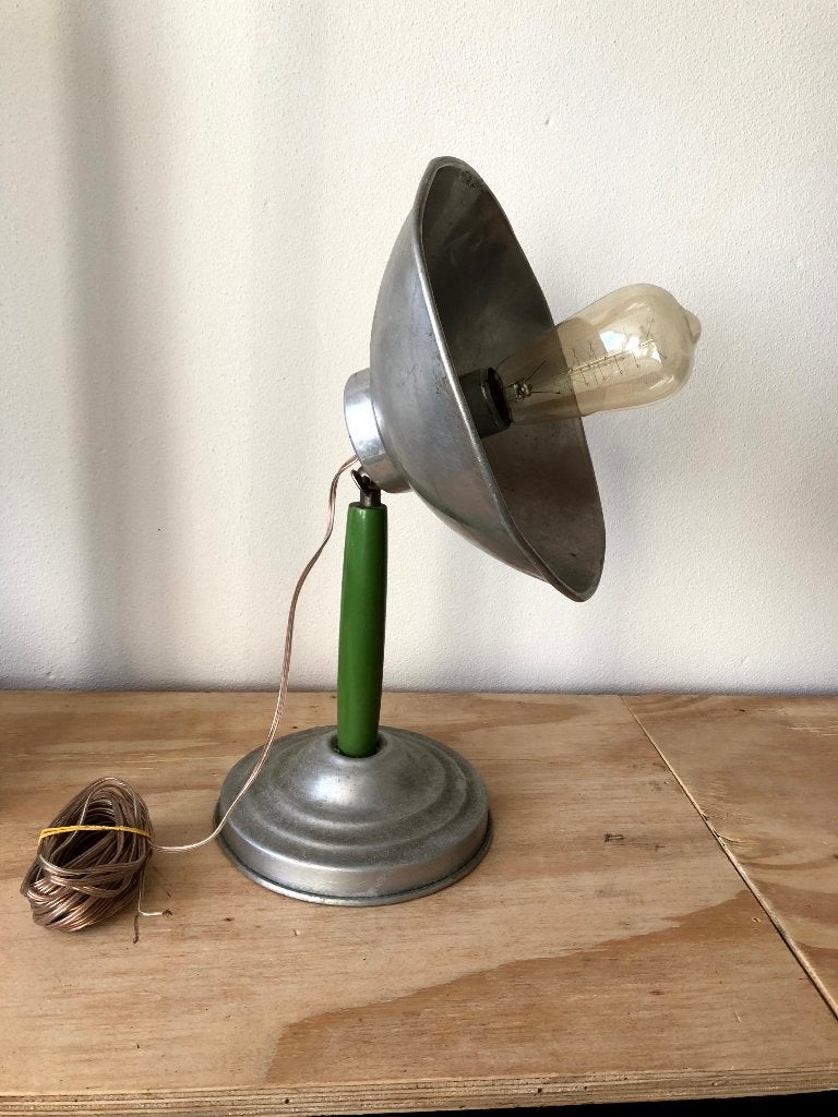 Vintage industrial industriële bureaulamp werkplaatslamp, Ophalen of Verzenden