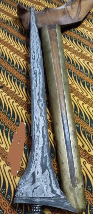 Antieke Keris Makoro Pamor Beras Wutah Timohohout KAD56, Wapen, Verzenden, Overige materialen, Indonesië