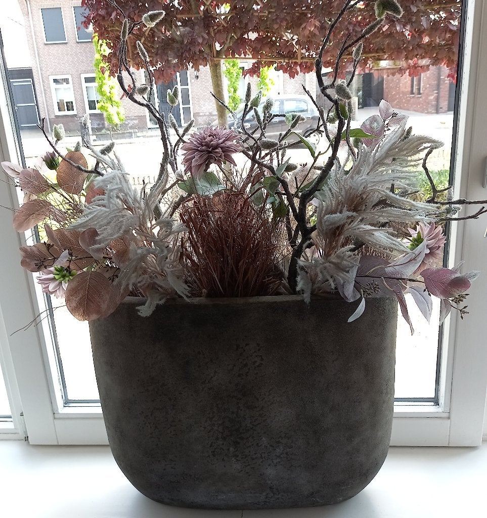 still collection ovale bloempot, Ophalen, Steen, Overige kleuren, 50 tot 75 cm