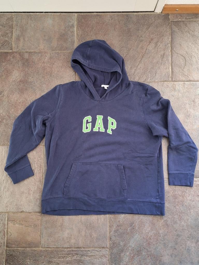 GAP Hoodie - Donkerblauw met groen logo, Maat 38/40 (M), GAP, Blauw, Ophalen of Verzenden