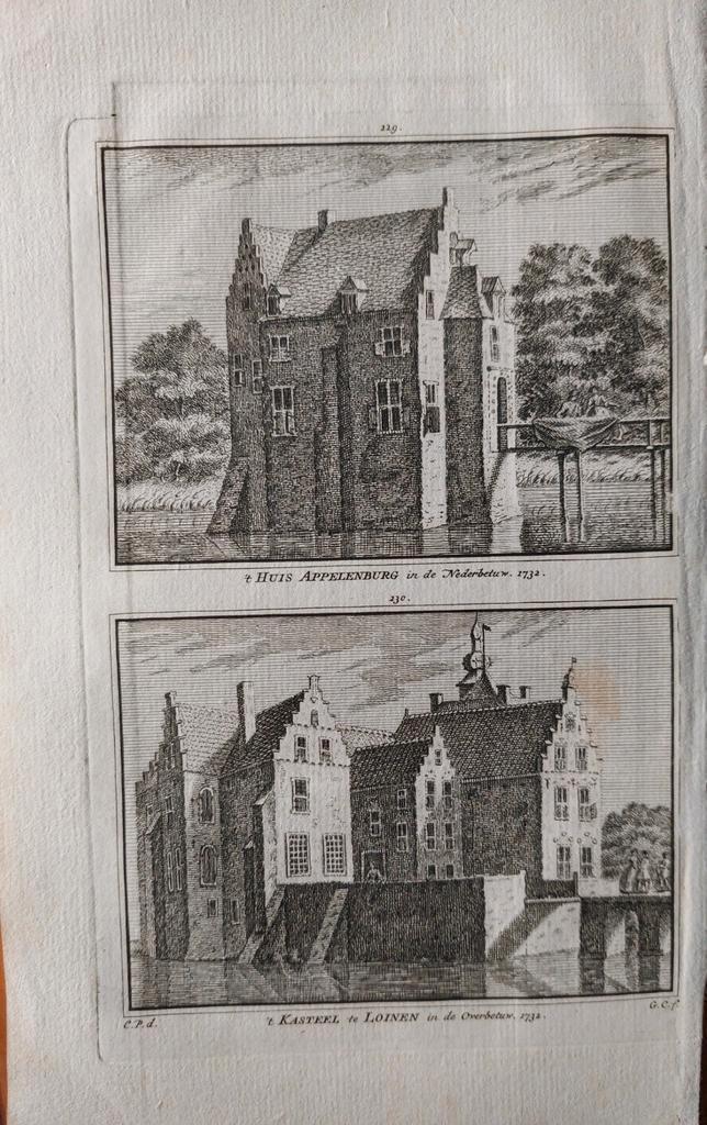 229-230 / Appelenburg Nederbetuwe kasteel Loinen Overbetuwe, Ophalen of Verzenden