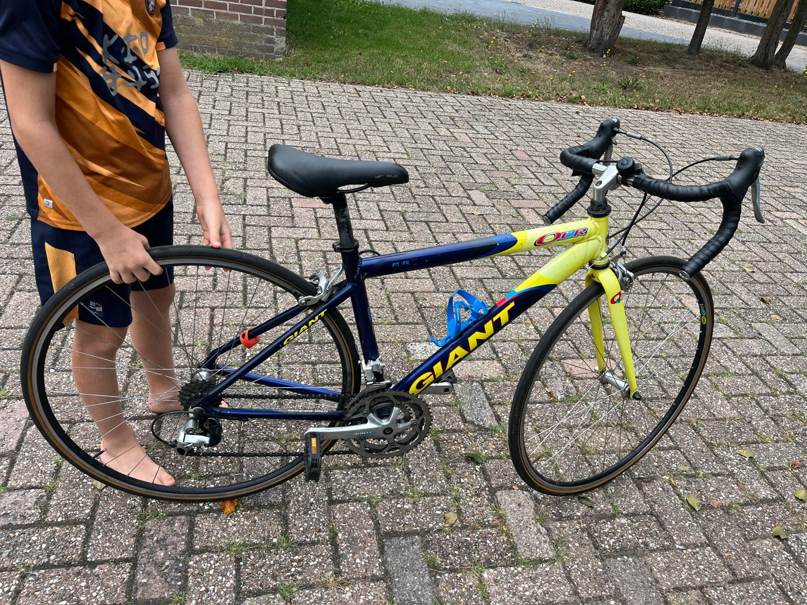 Giant OCR racefiets  framemaat 44cm - Blauw/Geel, Fietsen en Brommers, Ophalen, 28 inch, Gebruikt, Aluminium
