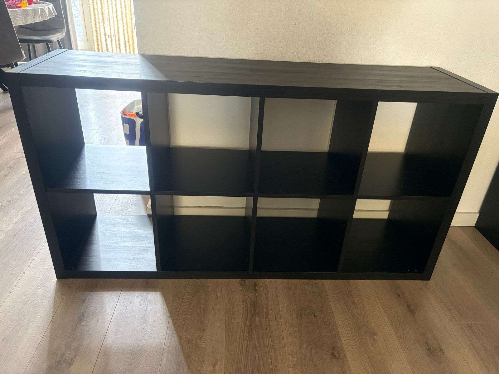IKEA Kallax Kast Zwartbruin 8 vakken en 2 vakken, Ophalen, Met plank(en), Gebruikt, 100 tot 150 cm