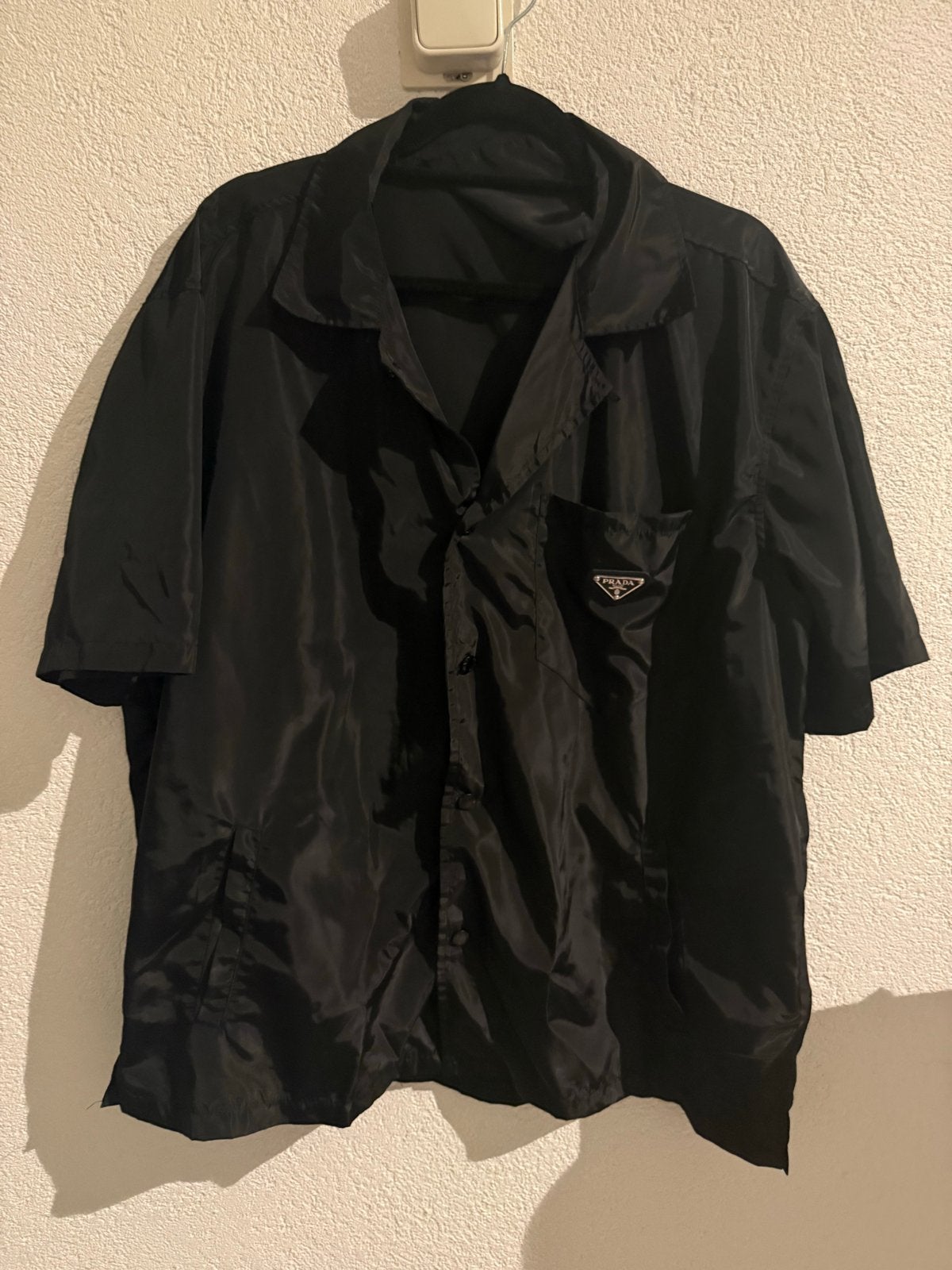 Prada Re-Nylon Short-Sleeved Shirt, Kleding | Heren, Overhemden, Nieuw, Halswijdte 39/40 (M), Zwart, Ophalen of Verzenden