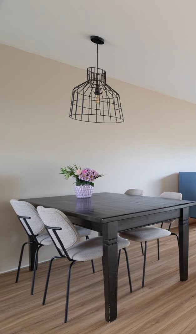 Moderne draadstalen hanglamp voor eettafel, Ophalen of Verzenden, Zo goed als nieuw, Metaal, E27 (groot)