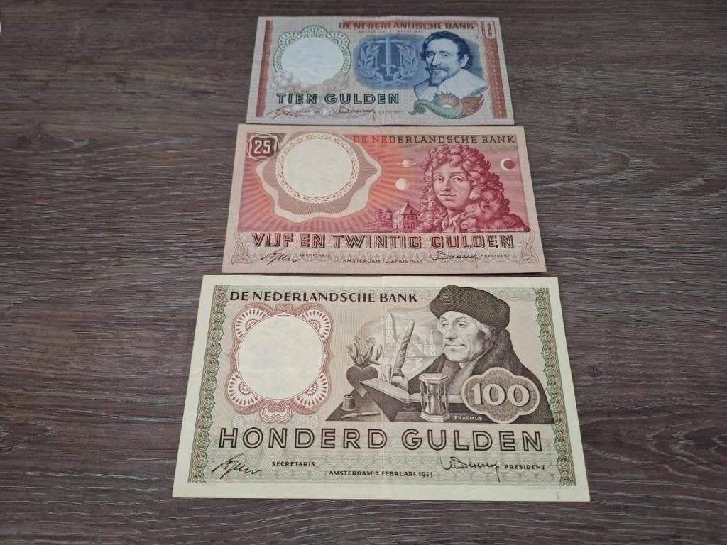 Set mooie guldenbiljetten jaren 50, 10-100 gulden 1953-1955, Ophalen of Verzenden, 100 gulden