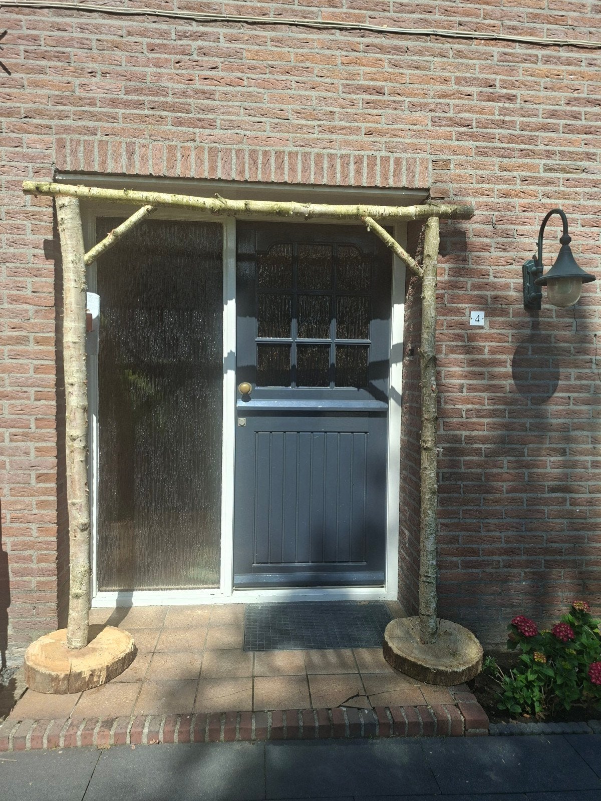 Decoratieve houten entreeboog, Ophalen, Gebruikt, 213 cm, Hout