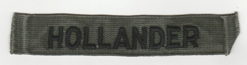 naamlint Hollander, Verzamelen, Militaria | Algemeen, Verzenden, Landmacht, Nederland, Embleem of Badge