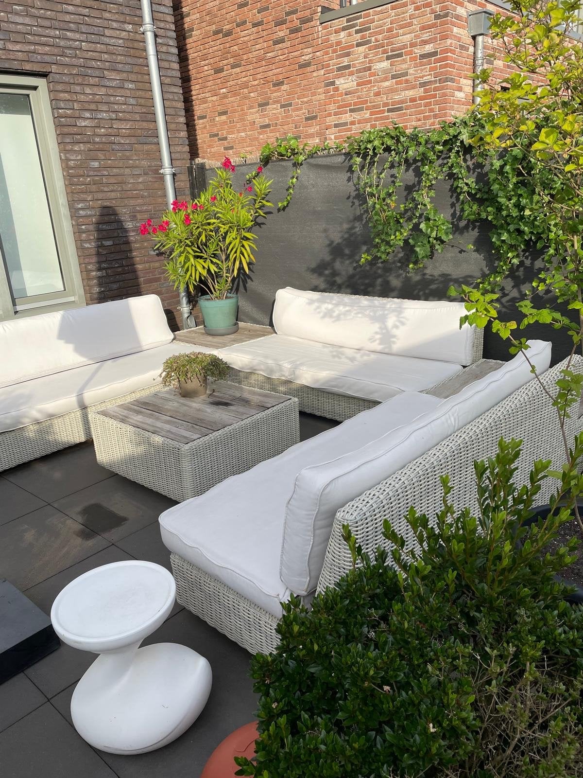 Applebee's Wicker Loungeset met Houten Tafels, Ophalen, Gebruikt, Meer dan 8 zitplaatsen, Loungeset