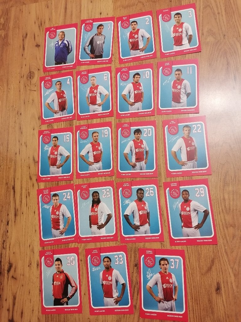 19x Ajax spelerskaarten 2008-2009, Verzamelen, Verzenden, Nieuw, Ajax, Spelerskaart