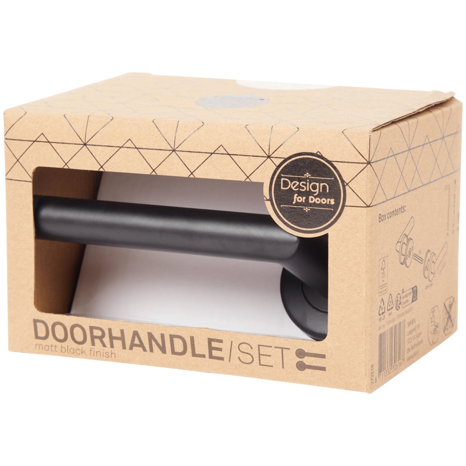 4 x Design for Doors Deurklinkenset Mat Zwart, Ophalen of Verzenden, Nieuw, Overige materialen, Klink of Kruk