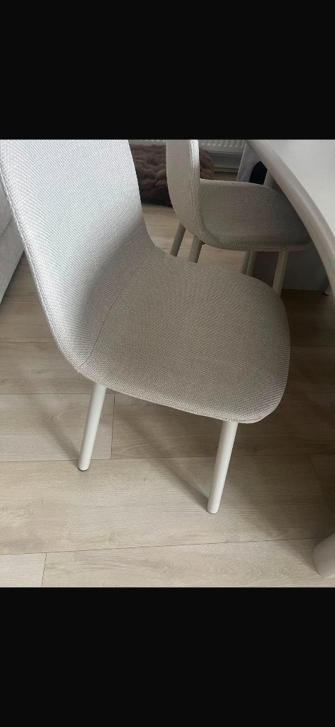 Eettafel taupe/greige incl. 4 eettafels, Ophalen, Overige materialen, Gebruikt, 200 cm of meer
