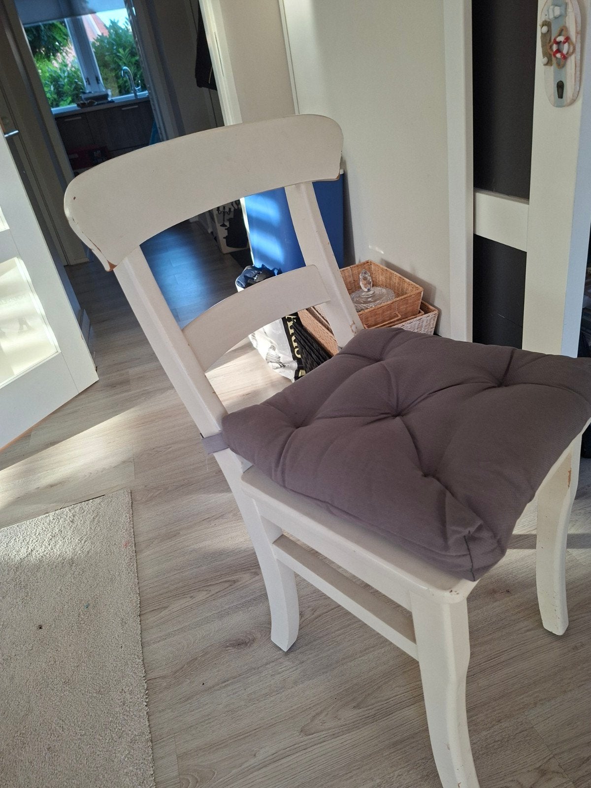 4 houten keukenstoelen., Ophalen, Gebruikt, Rechthoekig, 50 tot 100 cm