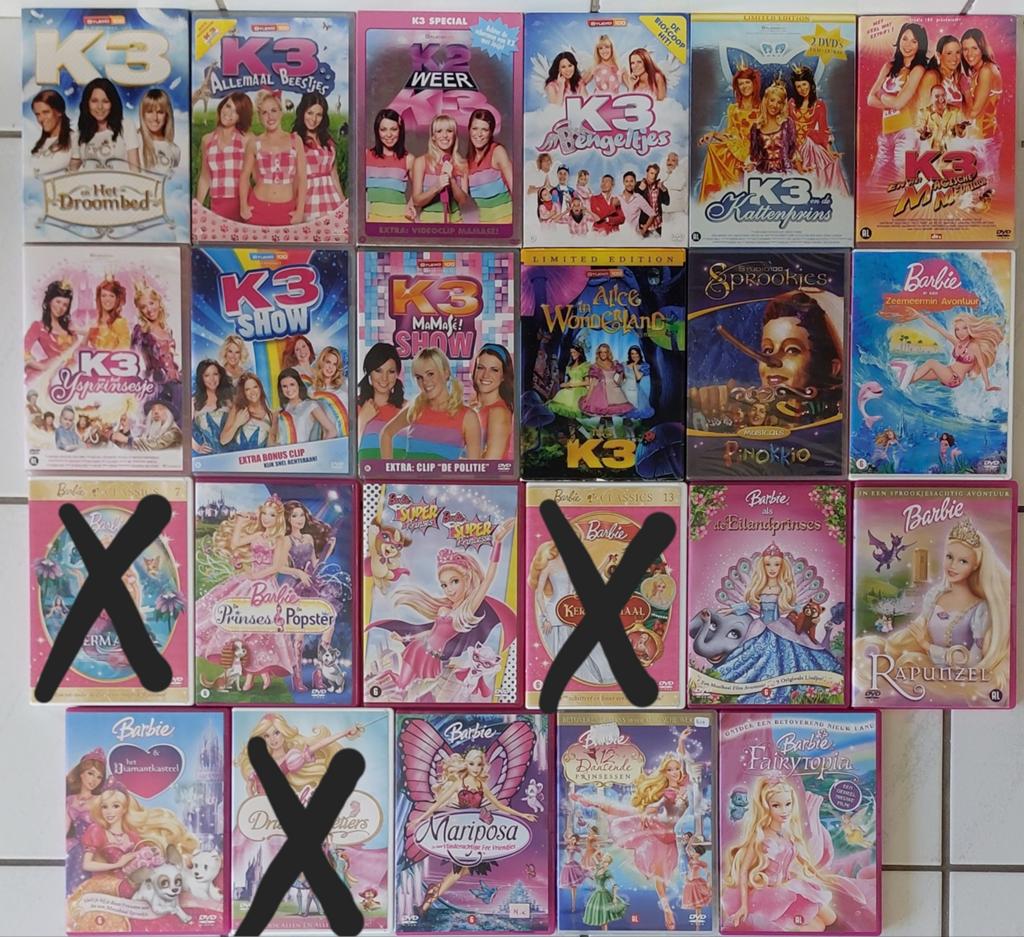 Dvd's K3 Barbie, Cd's en Dvd's, Dvd's | Kinderen en Jeugd, Zo goed als nieuw, Alle leeftijden, Ophalen of Verzenden
